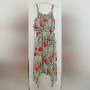 Emma & Michele Asymmetrical Red and Green Sundress